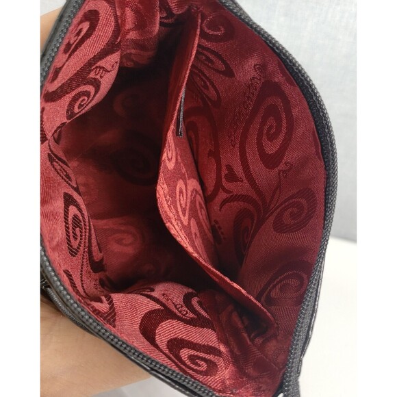 BRIGHTON Black Leather Floral Adorned BOW Small Clutch Mini  Bag - Picture 14 of 16